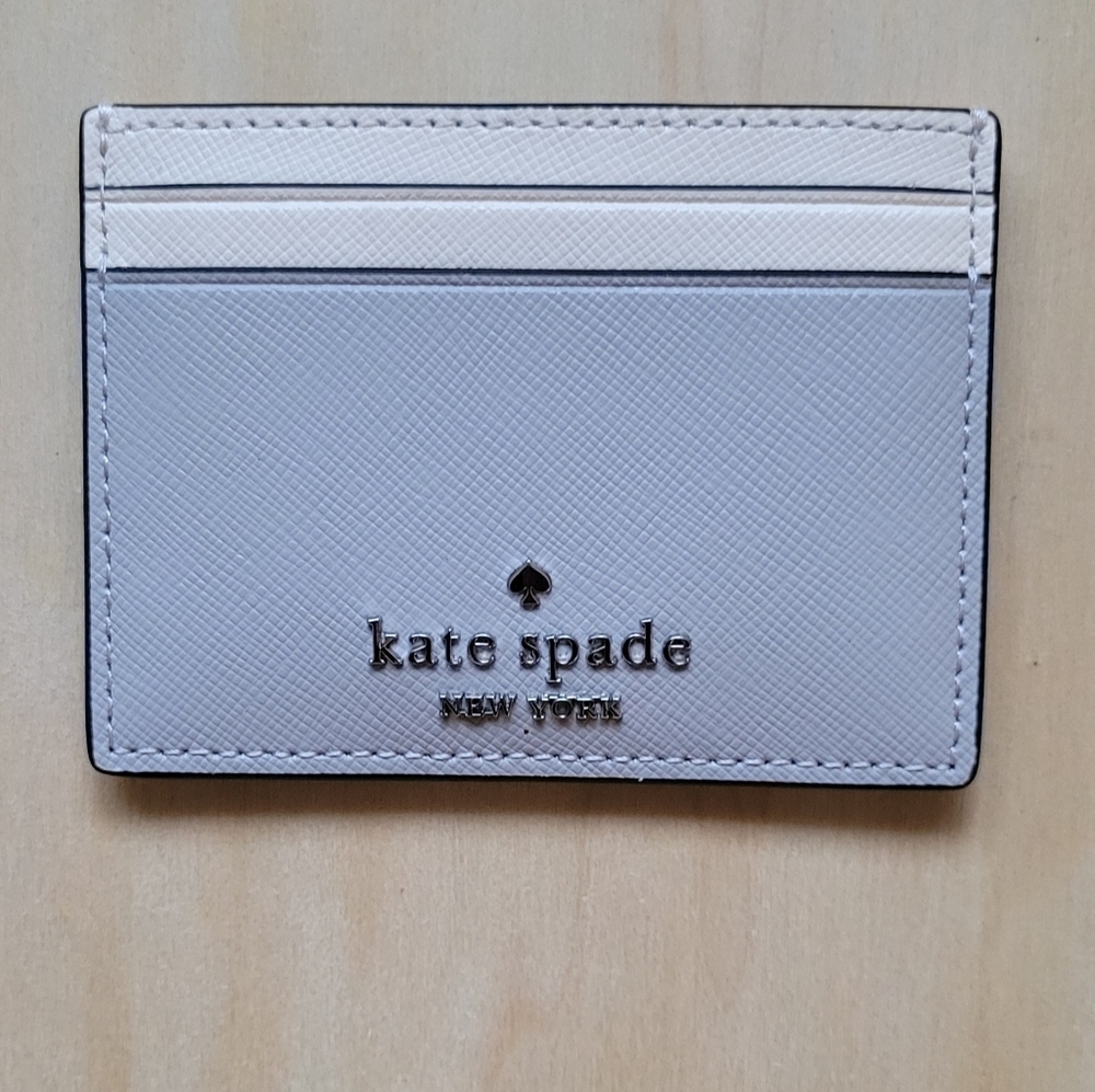 NWT Kate Spade—Madison Saffiano Leather Sm. Slim Cardholder—Platinum Gray